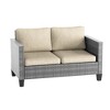 Sonkuki Patio Loveseat Sofa, All-Weather PE Rattan Wicker Set Small Patio Conversation Couch with Cushion - 2 of 4