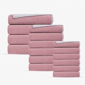 Depera Home 16pc Double Face Turkish Bath Towel Set - 1 of 3