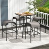 Tangkula 2PCS 30" Bar Height Bistro Stools Outdoor Bar Stools w/ Breathable Fabric Seat - 3 of 4
