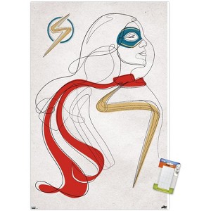 Trends International Marvel Ms. Marvel - Line Drawing Unframed Wall Poster Prints - 1 of 4