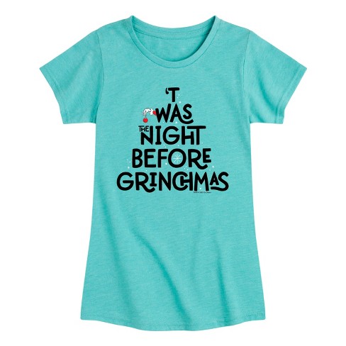 Girls' - Dr. Seuss - The Grinch Night Before Grinchmas Fitted Short Sleeve Graphic T-Shirt - image 1 of 4