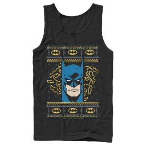 Men's Batman Ugly Christmas Masked Hero Tank Top - 1 of 4