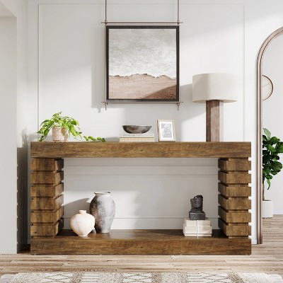 Hommoo 70.8 Inches Extra Long 2-Tier ConsoleTable