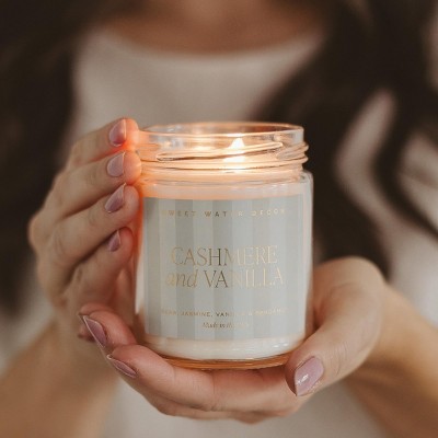Vanilla Scented Soy Candle in Gold Lid Glass Jar