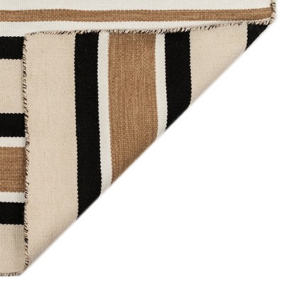 Cabana Classic Stripe Sisal 2'x8' Reversible Outdoor Rug in Blue