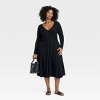 Women's Long Sleeve Rib-Knit Midi Wrap Dress - Ava & Viv™ - image 3 of 3