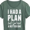 Women's - Instant Message - I Had A Plan but God had a Better One Short Sleeve Graphic T-Shirt - 2 of 4
