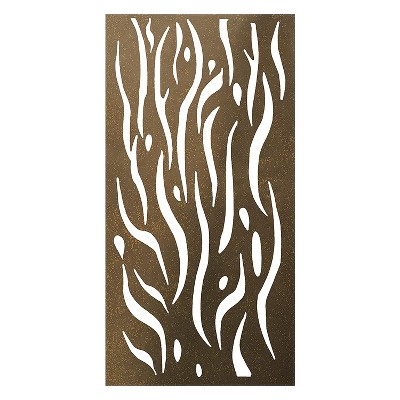 Stratco Decorative Laser Cut 6 x 3 Foot Lightweight Steel Metal Decorative Privacy Screen Wall Art Hanging Panel for Walls and Fences, Kelp Design