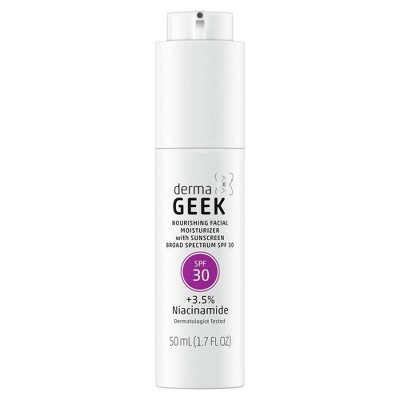 dermaGEEK Nourishing Face Moisturizer with Sunscreen Broad Spectrum with Niacinamide 3.5% for Dry Skin - SPF 30 - 1.7 fl oz