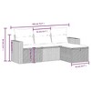 vidaXL Patio Sofa Set with Cushions Outdoor Furniture 4 Piece Poly Rattan - Gray without storage - 4 of 4