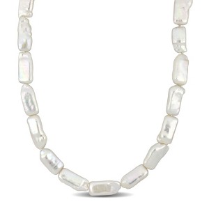 EVERLY JEWELRY | 9-10mm Cultured Freshwater Rectangular Pearl Endless Giftable Stackable Necklace, 32 inc - 1 of 4