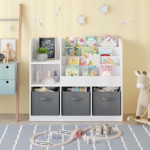 Sapphtopaz Kids Bookcase with Storage, Multifunctional Bookshelf Display Stand for Bedroom, Playroom, Hallway - 1 of 4