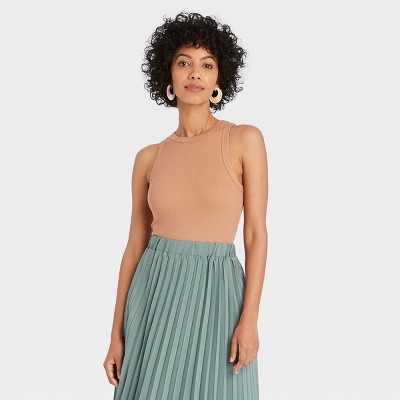 Women's Slim Fit Ribbed Tank Top - A New Day™