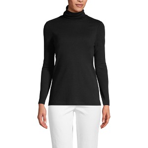 Lands' End Women's Supima Cotton Fitted Long Sleeve Turtleneck - 1 of 4