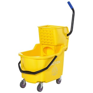 JANSNO 34 Quart Mop Bucket Cart with Side Press Wringer and Metal Handle - 1 of 4