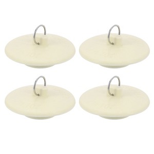 Unique Bargains Kitchen Bathroom Laundry Rubber Hanging Ring Sink Bathtub Drain Stoppers White - 1 of 4