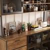 Hitow Kitchen Cabinet Wooden Buffet Sideboard Metal Door 3 Drawer Rack Worktop - 4 of 4