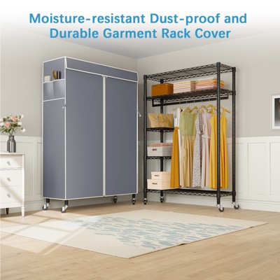 VIPEK Black Metal Portable Closet with Gray Fabric Cover