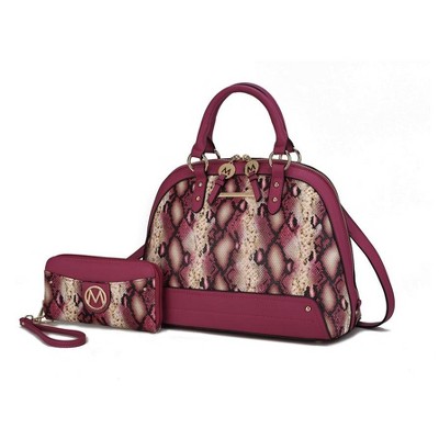 MKF Collection Frida Women’s Functional Vegan Leather Satchel Bag and Wallet by Mia K