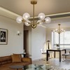 PAKOKULA 6-Light Gold with Globe Textured Glass shade Semi-Flush Ceiling Light - 2 of 4