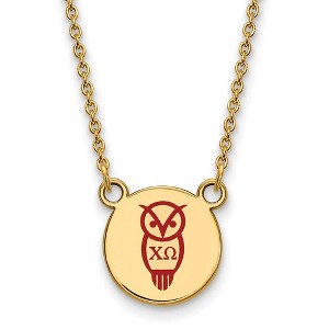Black Bow Jewelry 14k Yellow Gold Plated Sterling Silver Chi Omega Greek Life Necklace 18 Inch - 1 of 4