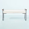 Cushioned Metal & Wood Bench - Cream/Black - Hearth & Hand™ with Magnolia - image 3 of 4