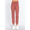 Slickblue Women's Drawstring Sweater Pants, Long Lounge Fit, Stretch Knit Bottoms, Camel/Raspberry Pink, Size S-L - 2 of 4