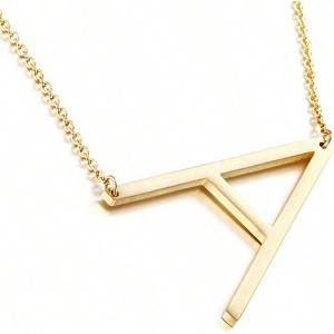Stainless Steel Necklace with Large Letters for Women Simple Daily Routine - 1 of 4