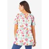 Roaman's Plus Size Cotton Ultimate Swing Tee With Keyhole Back - 3 of 4