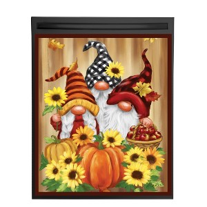 Collections Etc Fall Harvest Three Gnomes Dishwasher Magnet - 1 of 2