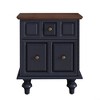 GDFStudio Olaf Vintage Nightstand with 2 Drawers and Roman Column Legs (Set of 2) - 4 of 4