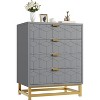 Dresser for Bedroom, 4 Drawer Dresser with Metal Legs, Wood Dressers Chest Organizer with Wide Storage, Modern Chest of Drawers - 3 of 4