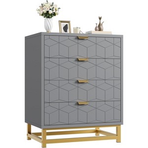 Dresser for Bedroom, 4 Drawer Dresser with Metal Legs, Modern Dressers Chest Organizer with Wide Storage, Chest of Drawers for Bedroom, Living Room - 1 of 4