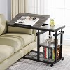 Tribesigns Height Adjustable End Table, C-Type Side Table with Wheels - 3 of 4