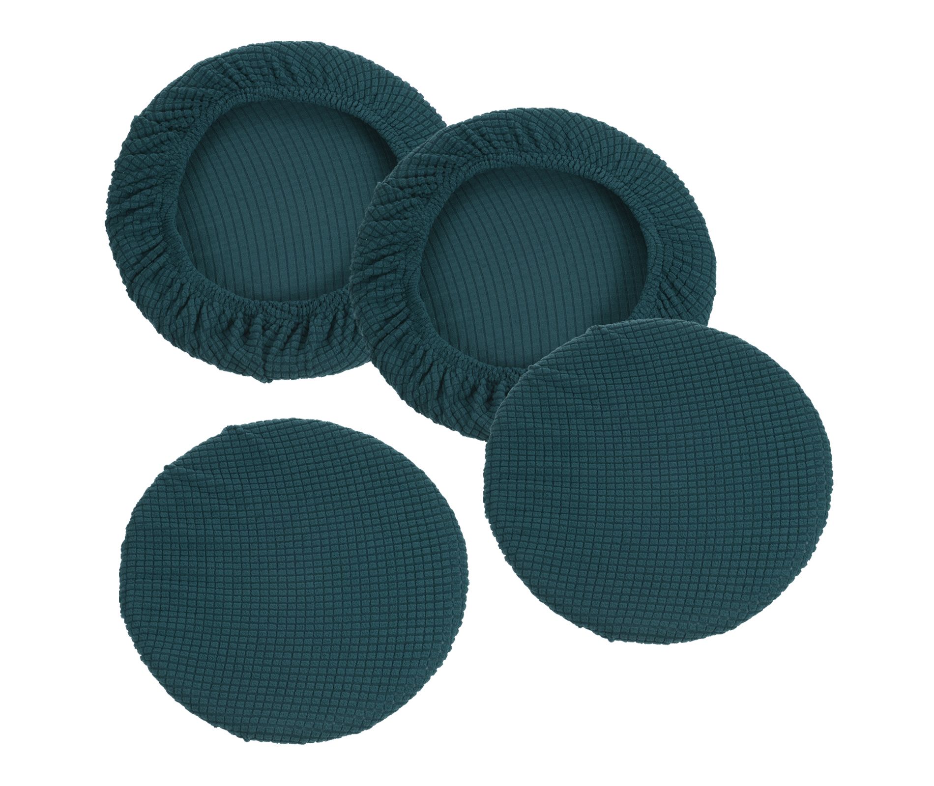 Unique Bargains Polyester Round Washable Elastic Bar Stool Cover for Dia 11"-13" Chairs 4 Pcs Lake Blue