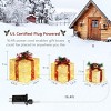 Angel Sar 3-Piece Golden Gift Box Set, 10/8/6 Inch Outdoor Christmas Decorations with 5M Power Cord, US Plug - 3 of 4