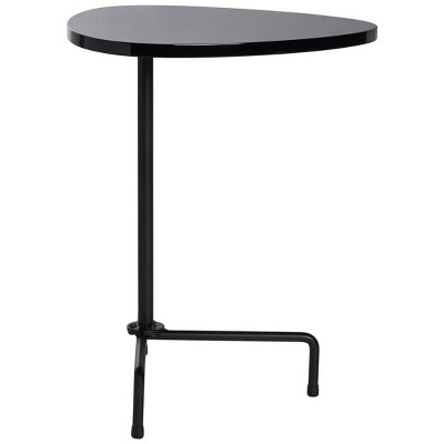 Berlin 21" Black Lacquer Wood and Metal Tripod Side Table