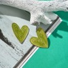 SOHI Women's Green Heart Stud Earrings - 2 of 3