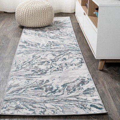 World Rug Gallery Modern Swirl Design Non-Slip (Non-Skid) Gray 24