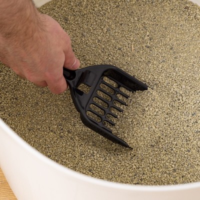 White and Black Top Entry Cat Litter Box with Scoop
