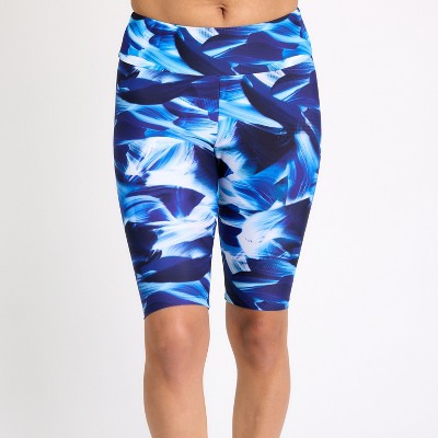 Calypsa Women's Chlorine Resistant High Waisted Long Bike Swim Shorts