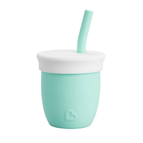 Duck Green Silicone drinking training cup with straw Toddler MKS Miminoo