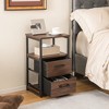 Tangkula 2PCS Nightstand Bedside End Table with 2 Fabric Drawers & Storage Shelf - image 3 of 4