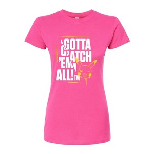 Women's - Pokémon - Gotta Catch em All Pikachu Fitted Graphic T-Shirt - 1 of 3
