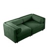 DOMETOUR Green Chenille 2-Seater Sofa with Storage, Cylindrical Backrest & Armrests, Modern Loveseat with Hidden Storage - 4 of 4