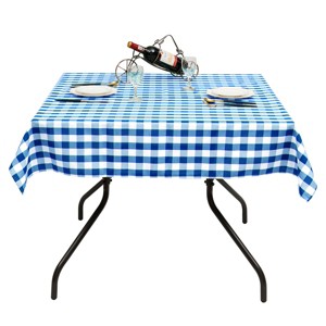 Tangkula 10-Piece 52"x52" Square Plaid Tablecloth Machine Washable Polyester Table Cover - 1 of 4