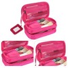 Unique Bargains Travel  Double Layer Makeup Bag Makeup Organizer Bag Storage Bag Portable Waterproof 1 Pcs - 3 of 4