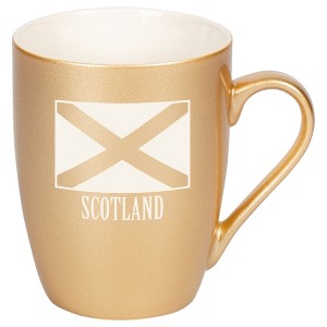 Elanze Designs Scotland Scottish Flag 10 Ounce Ceramic Laser-Etched Engraved Drinkware Mug, Metallic Vegas Gold - 1 of 4