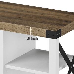 Farmhouse TV Stand for 65/60/55 Inchs,Farmhouse TV Stand with Barn Doors and Storage Cabinet - 1 of 4