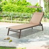 Tangkula 1PC/2PCS Outdoor Chaise Lounge 6-Position Recliner Lounger with Adjustable Sun Shade & Cup Holder - image 2 of 4